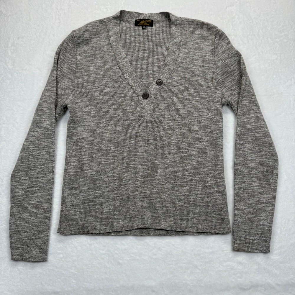 Le Mont St Michel Button Cardigan V-Neck Long Sleeve Knit Sweater‎ XL READ